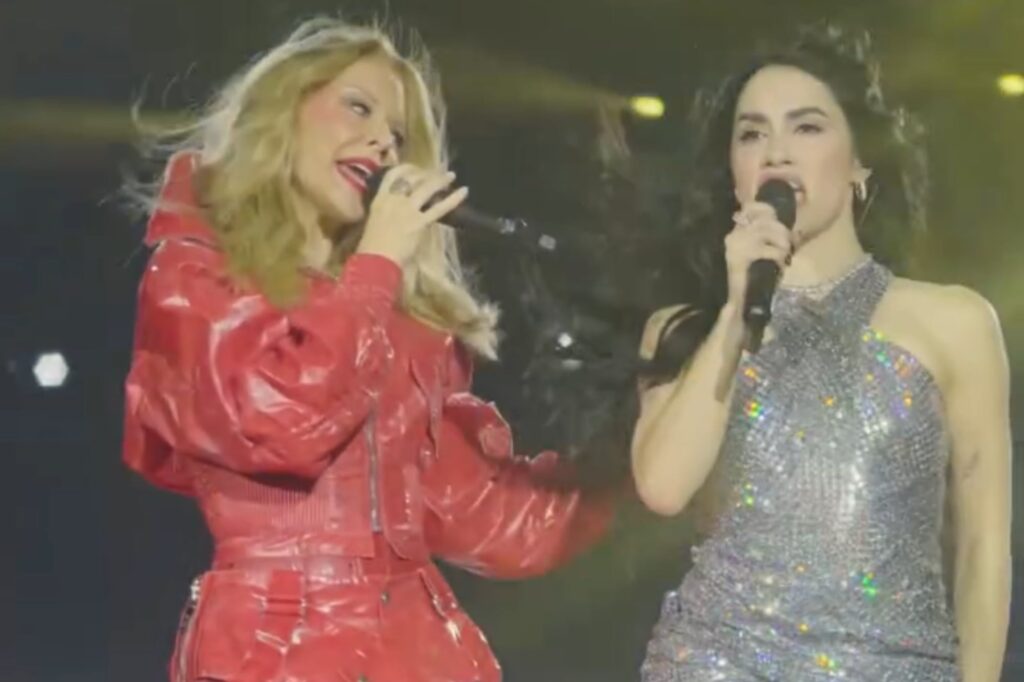Kylie Minogue apareció en River con Lali Espósito y revolucionó Buenos Aires con una canción