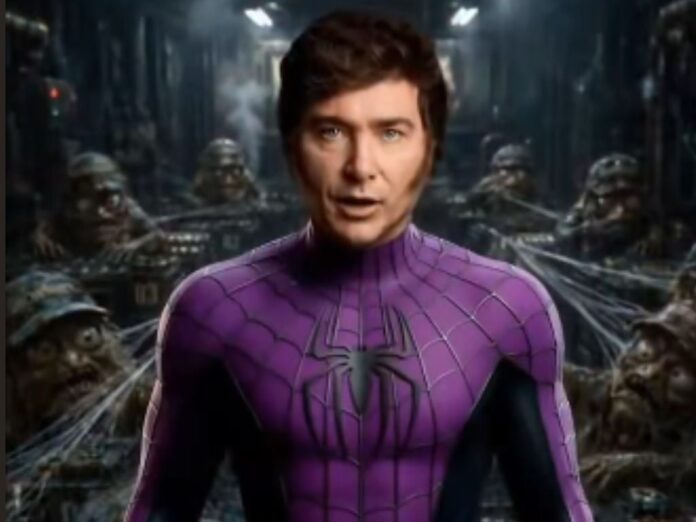 Milei utiliza un video con IA disfrazado de Spider-Man para presentar su reforma monetaria