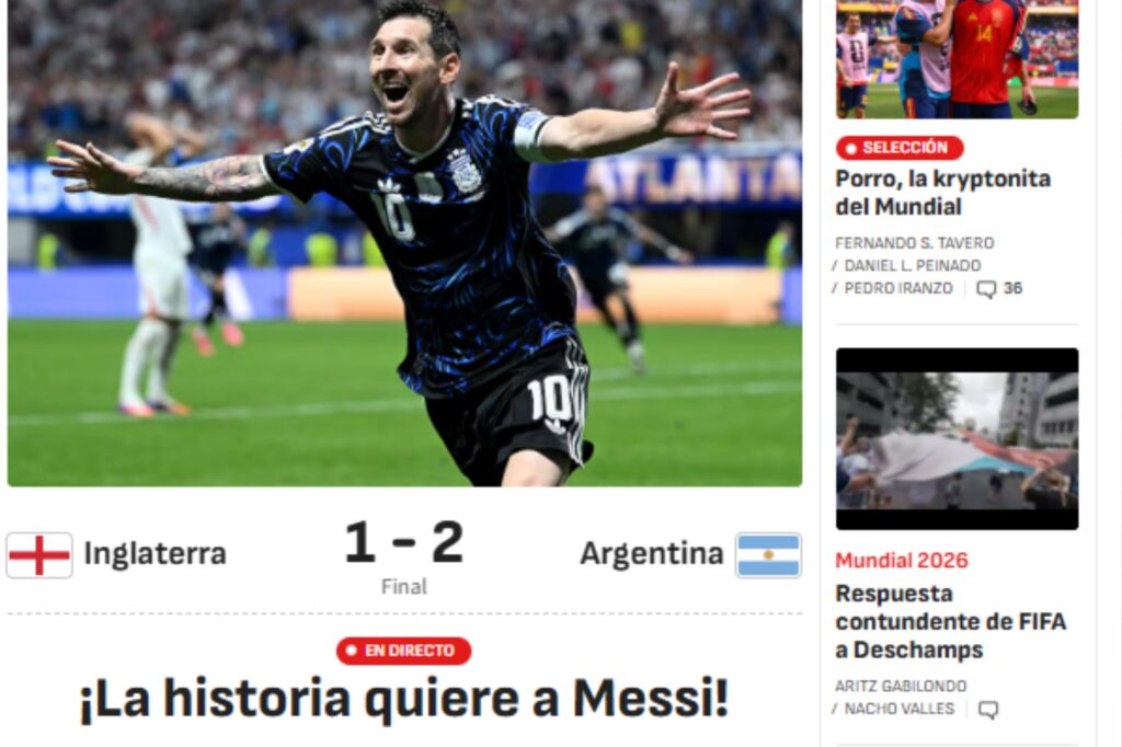 “Finalissima en el Mundial”: qué dicen los medios españoles tras el triunfo de la selección contra Inglaterra